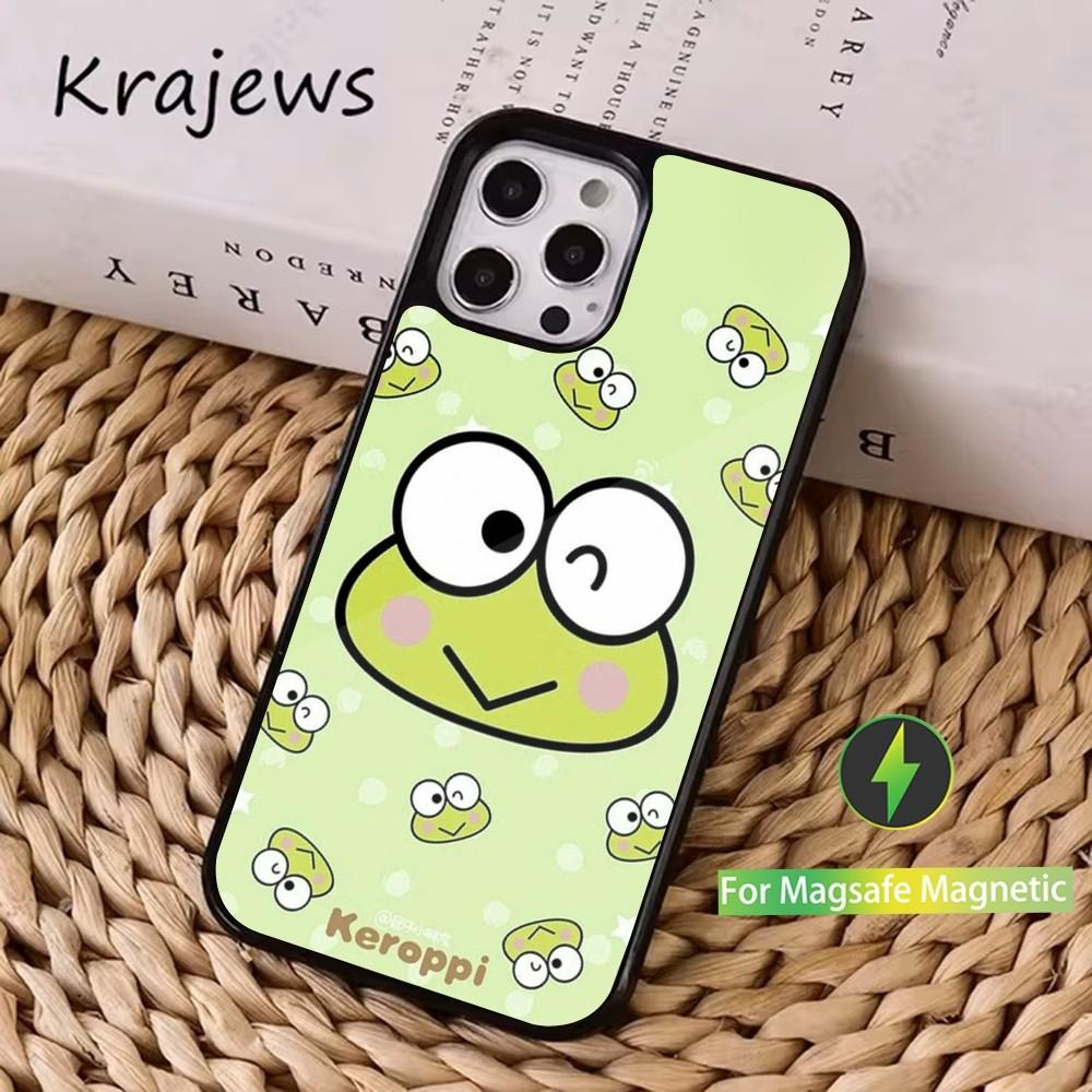 Cartoon K-Keros K-Keroppis Phone Case For iPhone 16,15,14,13,12,11,Pro,Max,Plus,Mini, Magsafe,Magnetic Wireless Charging Case