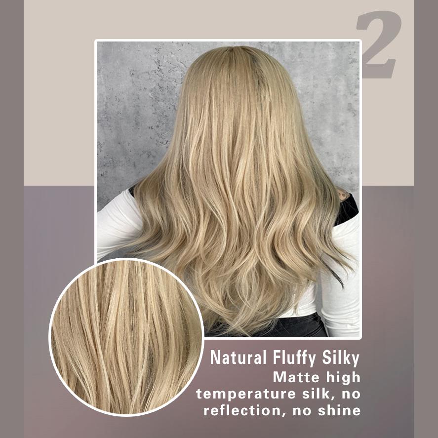 Women's 62cm Hair Simulation Hair Long Hair Straight Hair Rose Hair Net Headwear Full Head Cover Natural and Realistic Wig