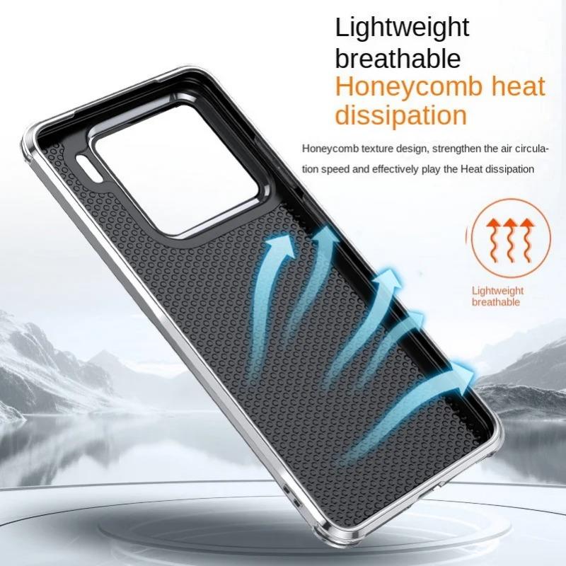 Niewidoczny futerał z uchwytem na obiektyw ze szkła dla Xiaomi 15 Pro Mi 15 Pro 15pro Cztery narożniki Odporny na upadki Zwykły skórzany pokrowiec na telefon Bumper