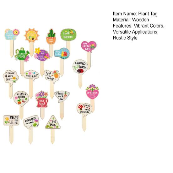 20 Pcs Wooden Plant Tags Rustic Plant Labels 20 Styles Gardening Markers Tags for Potted Plants Planter Flower Bed