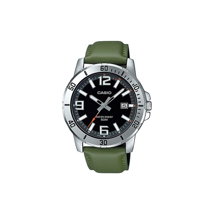 CASIO Men Standard Series Black Watch MTP-VD01L-3BV MTP-VD01L-3BV Green Dial