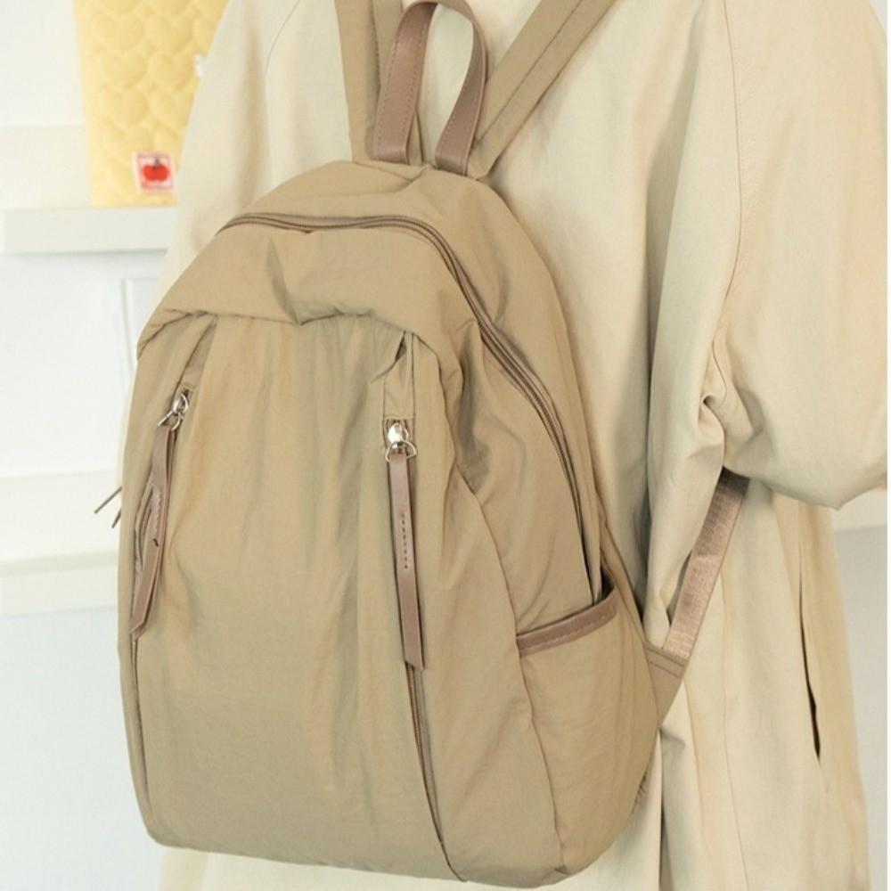 Lightweight Nylon Backpack Multi-pocket Student Schoolbag Simple Travel Backpack Outdoor
