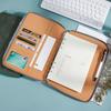A5 Business Portfolio Notizbuch Loseblatt Ringordner Reißverschluss Tablethülle PU-Abdeckung für Meeting Reise Organizer Spiralgebunden Geschenk
