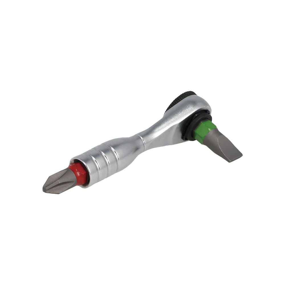 SIGNET Ultra Short Mini Ratchet Set 52 Gears 52mm Length Includes 8 Bits Red 22090