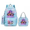 K-Pop Themed Lightweight Backpack Set Teen Girls - Cute Cartoon Design Breathable Outdoor School Bag With Ergonomic Curved
