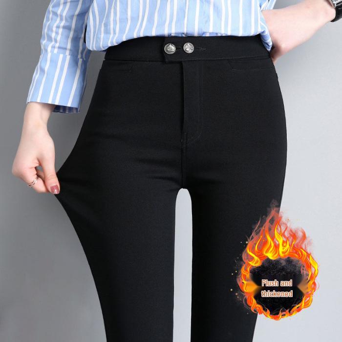 High Waist Slimming Elastic Pencil Pants - Tapered, Casual Style