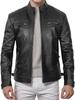 New Men's Leather Jacket Male Teen Stand-Up Collar Punk Men's Motorcycle Leather Jacket Stand-Up Collar Leather Jacket Men