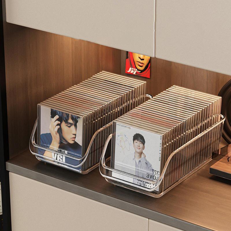 Cd Disc Rack Desktop Disc Black Vinyl Record Magnetic Tape Display Storage Rack Collection Storage Album Storage Box