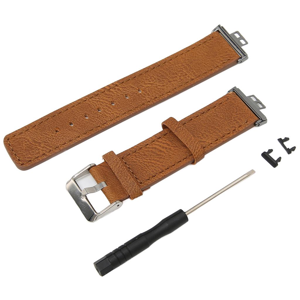 Leather Band Compatible for HUAWEI Watch FIT Replacement Watch Band Strap Bracelet WristbandsBrown