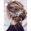 Yean Bride Leaf Bridal Hair Comb Pearl Wedding Hair Piece Rhinestone Hair Accessories for Women and Girls (Silver)