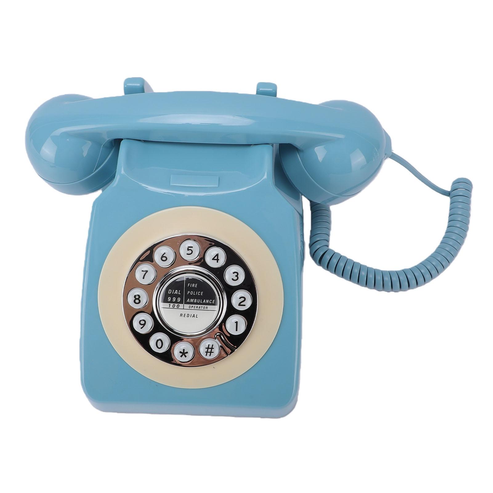 

Antique Phone Corded Landline Telephone Vintage Classic Home Phone with Redial Buttons RJ11 Connector синій