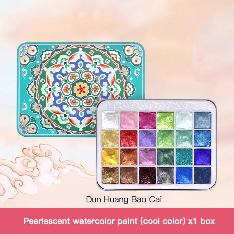 24 Farben Glitzer-Aquarellfarben-Set Metallisch Perlmuttfarben Festpigmente für Aquarellmalerei Acuarela Künstler Schulbedarf
