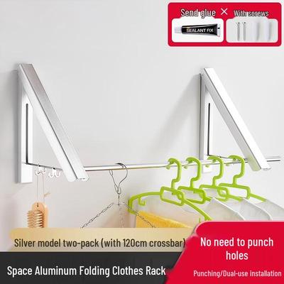LISM No-Drill Foldable Wall-Mounted Clothes Drying Rack