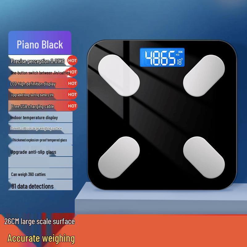 ZISIZ Rechargeable Obsidian Black Body Weight Scale