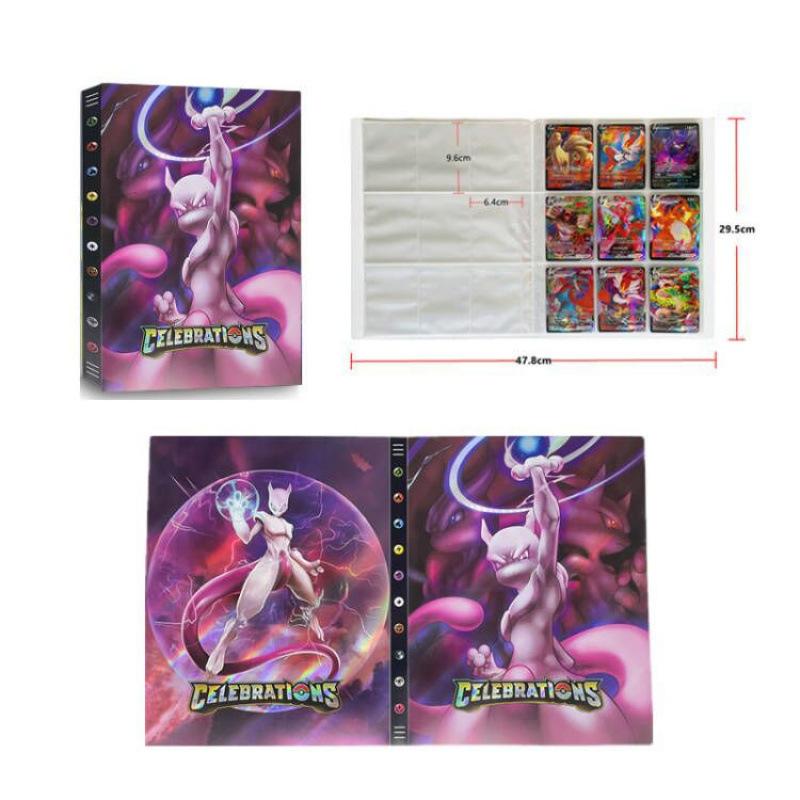 Premium 540-Card Trading Card Album for Pokemon & TCG Collectors, Gold Foil Cover Card Binder, Anime Card Holder Case