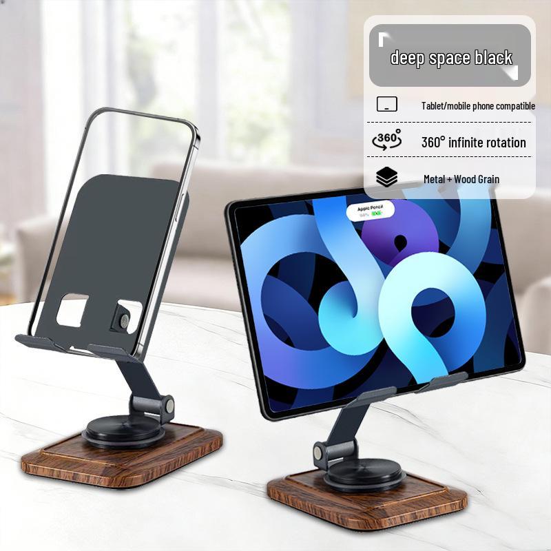 Desktop 360° Rotating All-Metal Foldable Phone & Tablet Holder for Creative Live Broadcasts