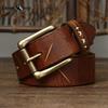 Retro Fashion Personality Style Top Layer Leather Belt Men's Genuine Leather Pin Buckle Jeans Belt