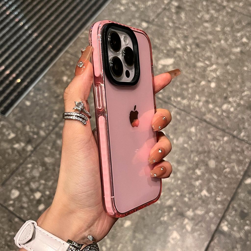 Luxury Transparent Shockproof Case For 11 12 13 14 15 16 Plus Pro Max X XS XR Clear Fluorescent Neon Bumper Armor Cover