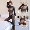 Night Listening Incense Sexy Lingerie Women's Open Crotch Temptation Tight Perspective Mesh Clothes Free Onesie Full Body Socks