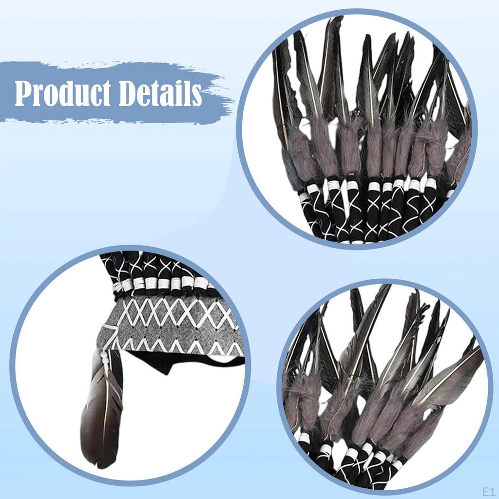 American Chief Indian Native Hat Feather Headdress Headwear for Masquerade Party