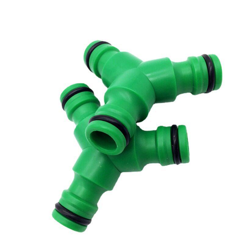 4-Point Plastic Car Wash Hose Quick Connect Tee Nipple for Garden Irrigation