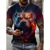 Funny Men's T-Shirt 3d Printed Chicken Tshirt Animal Dog Pattern Short-Sleeved Tees Oversized Streetwear Summer Casual Men Tops