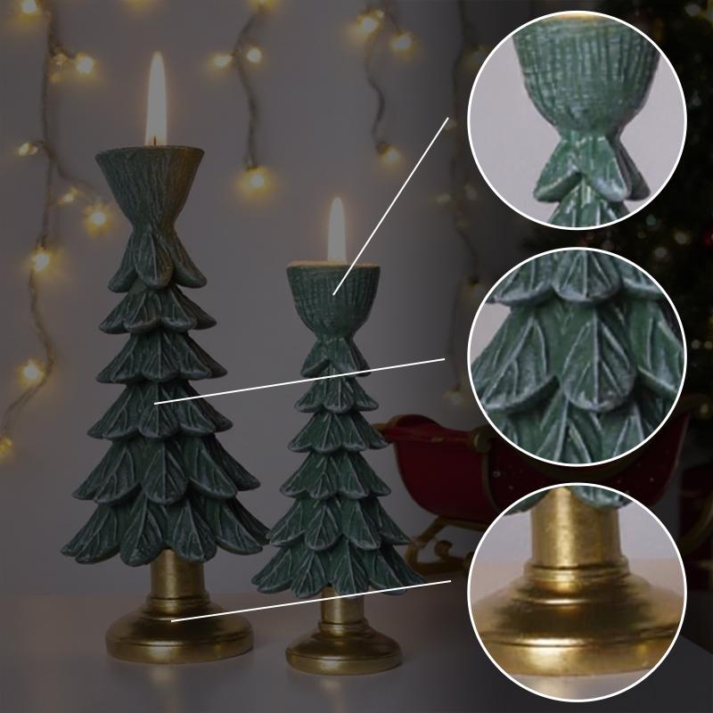 Christmas Tree Candle Holder, Creative Holiday Resin Craft, Christmas Atmosphere Decoration Ornament