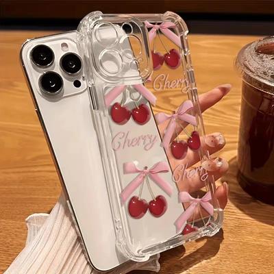 Case For Honor 400 600 Lite Pro X5C X6D X8D X9D X7D X6C X9B Play 60 PLUS 10 Bow Cherry Lichee Fashion Soft Shockproof Cover