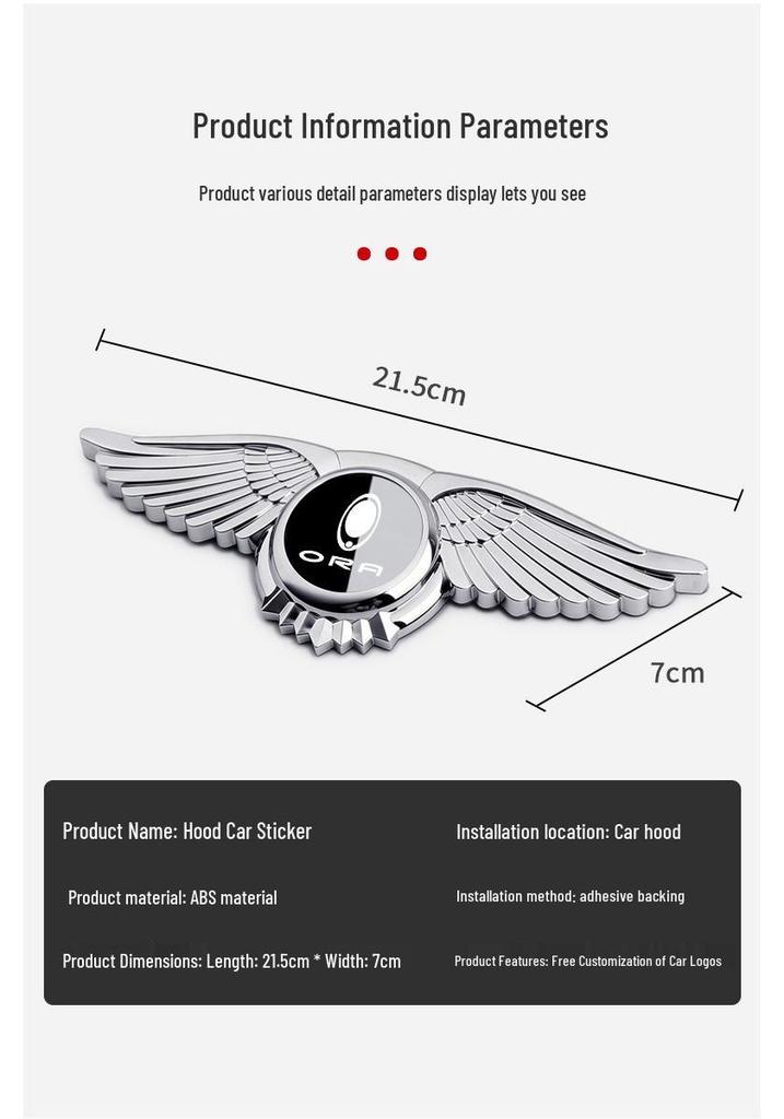 ORA Cat Series Car Emblem: Modified Engine Hood and Front Sticker for Good Cat, Lightning Cat, Black Cat, White Cat, GT, and Ballet Cat Models.