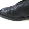 Made in France CLERGET Leather Goodyear Welt Full Brogue Wingtip 42 / 26.0-26.5cm / Black Dress Shoes(USED)