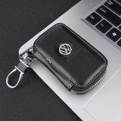 Leather Car Key Case Cover Protection Auto Key Bag Key Chain for VW Polo Golf Touareg T3 T6 T5 Passat B7 B5 Touran Beetle Tiguan DC6U