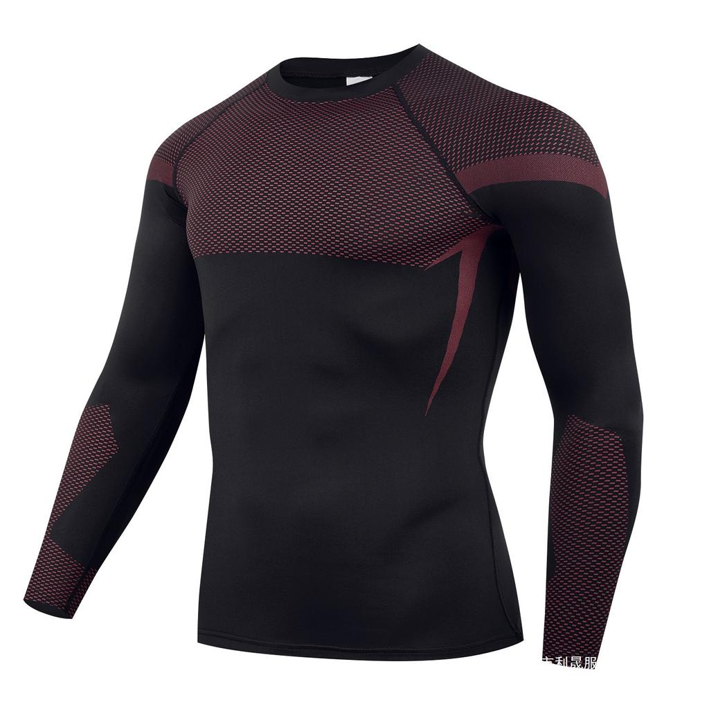 Men's Long Sleeve Compression T-Shirt Quick Dry Wicking Breathable Athletic Top for Running Gym Workout