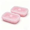 2PCS Collapsible Design Lunch Storage Container Silicone Airtight Kitchen Organizer  For Picnics