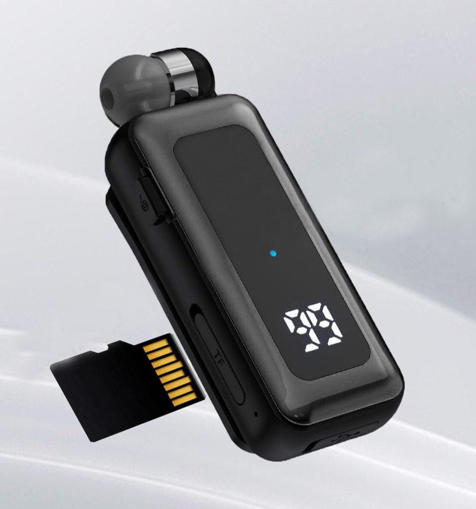 Business-Kopfhörer mit Clip-TF-Karte, Wiedergabe von Bluetooth 5.4, Geräuschunterdrückung, HD-Anrufe, Digitalanzeige-Kopfhörer mit Mikrofon-Headset