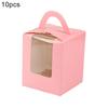10Pcs 1 Position Handhold Cupcake Muffin Mousse Paper Packing Box Container