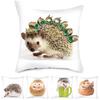 Kleintier Foto Kissenbezug Niedlicher Igel Kissenbezug Bedruckte Dekokissenhülle für Zuhause Sofa Dekorative Kissen