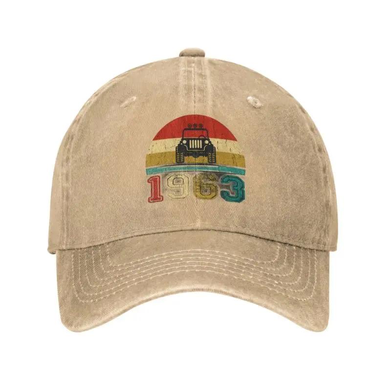 Fashion Cotton Vintage Car 1963 Birthday Gift Baseball Cap for Men Women Custom Adjustable Adult 60 Years Old Dad Hat Summer