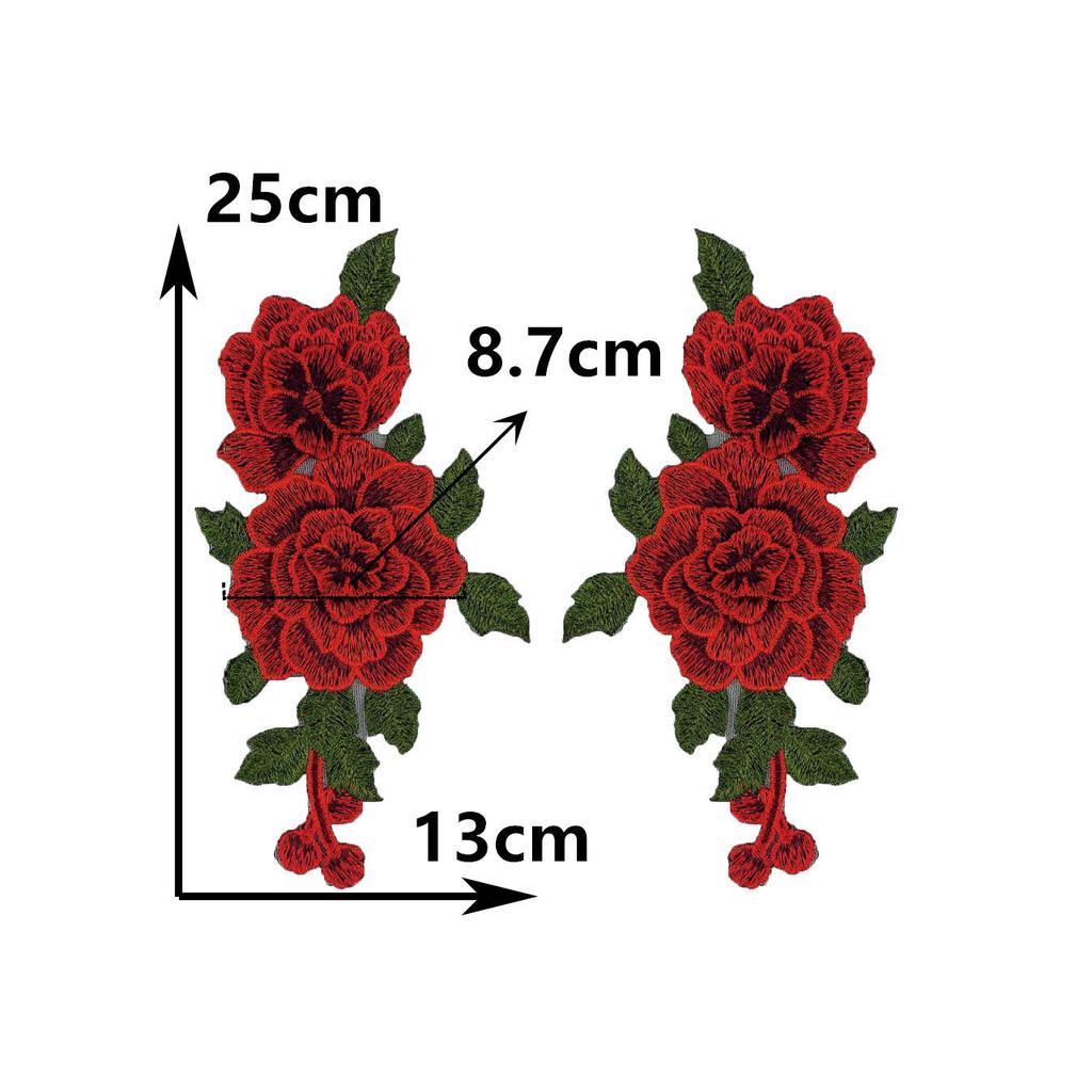 Red I Polyester Embroidery Color Embroidery Sewing Lace Diy Decorative Clothing Accessories Pair Collar Clothing