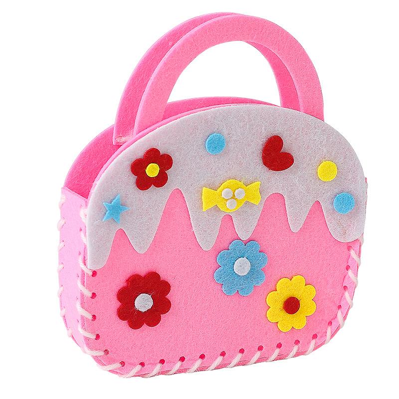Girls Creative Materials Handmade DIY Bag Non-Woven Fabric Handbags Kindergarten Children's Hand-sewn Bags Educational  Toys