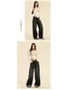 Women's High-Waist Black & Gray Wide-Leg Jeans - Autumn 2024