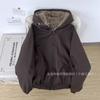 Unisex Reversible Hooded Puffer Jacket Winter Thick Cotton Coat Men Women Daily Wear