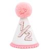 Handcrafted Pom Pom Princess Birthday Hat Neutral Color Cone Hat New Birthday Hat  Children's Party