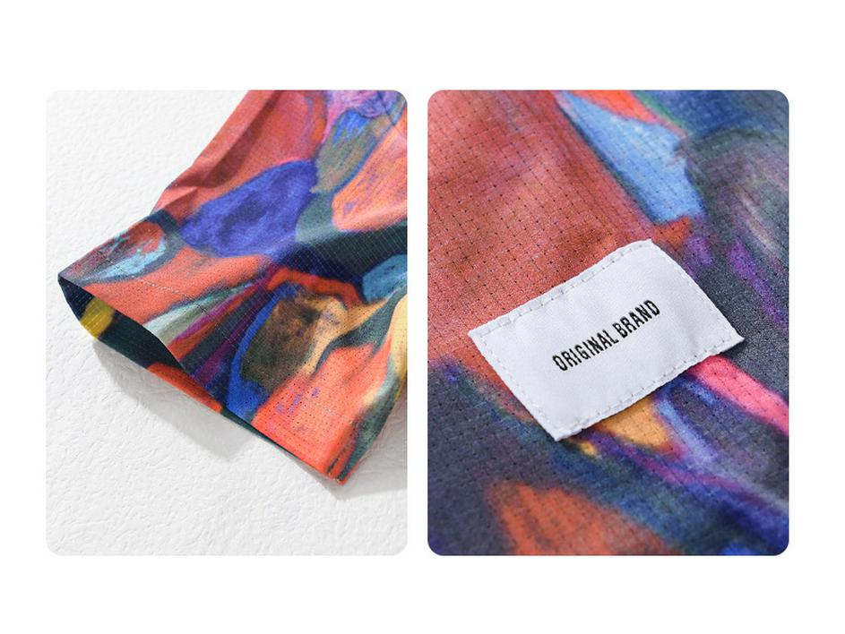 Men's Trendy Design Print Short Sleeve Beach Shirt - Comfortable, Breathable, Youth Casual Style