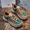 Genuine Leather 5cm Height Increasing Comfortable Flat Fashion Sneakers for Women Spring Autumn Daily Casual Walking Footwear