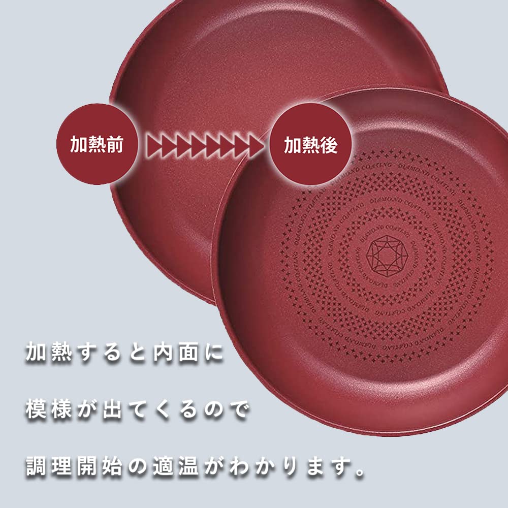 Pearl Metal 5-Piece Cookware Set, B, IH Compatible, Diamond Coat, Cook Sign, HB-5622