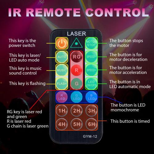 Párty světlo, Disko světlo, LED jevištní osvětlení s 36 vzory, s ovládáním zvukem a automatickým režimem, Efekt zrcadlové koule, Vícebarevné měnící se jevištní světlo, Kompaktní