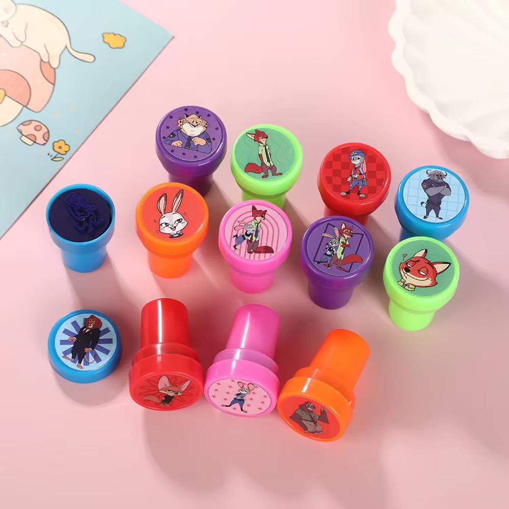 Zootopia Stamps Party Favor Anime Seal Giveaway Classroom Rewards Prizes Souvenir Kids Christmas Gifts Birthday for Kid Friendly Entertaining Fun Play