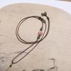 Hetian Jade Adjustable Lanyard with Color-Blocked Hand-Rubbed Pendant