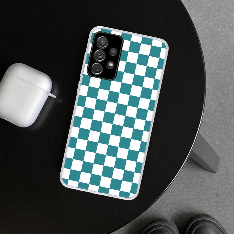 Retro Classic Chess Board Grid Phone Case Cover for Samsung Galaxy A12 A22 A32 A52 A72 A02S A51 A50S A31 A20S A10S Note 20 Ultra