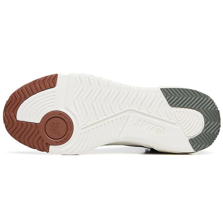 New Anta Lieyan1.0 Thermal Slip Resistant Cushioning Abrasion Resistant High Top Skateboard Shoes Men's White Gray Black 112248990R-4